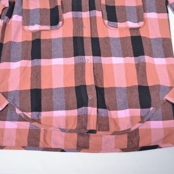NEW FREE PEOPLE IZZY PLAID FLANNEL SHIRT, LARGE - Picture 7 of 11